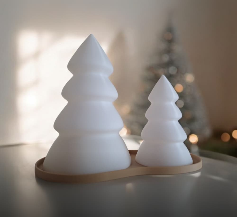 Christmas Tree Set with Tray (Tealight compatible) 3d model