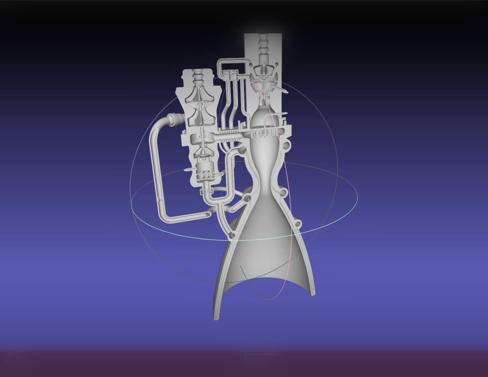 Space X Raptor 3 Engine Loop Printable 3D Cross Section Diagram Model 3d model