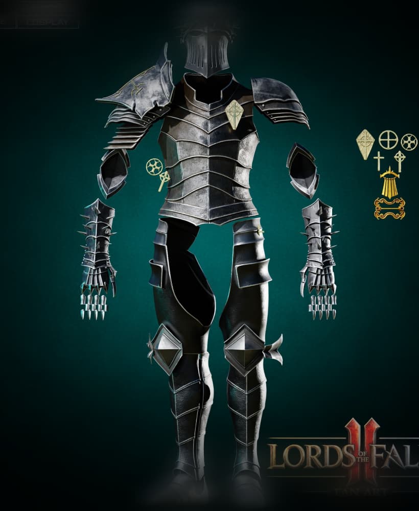 LORDS OF THE FALLEN II 2026 DARK CRUSADER FULL ARMOR WITH HELMET COSPLAY Fan Art STL 3d model