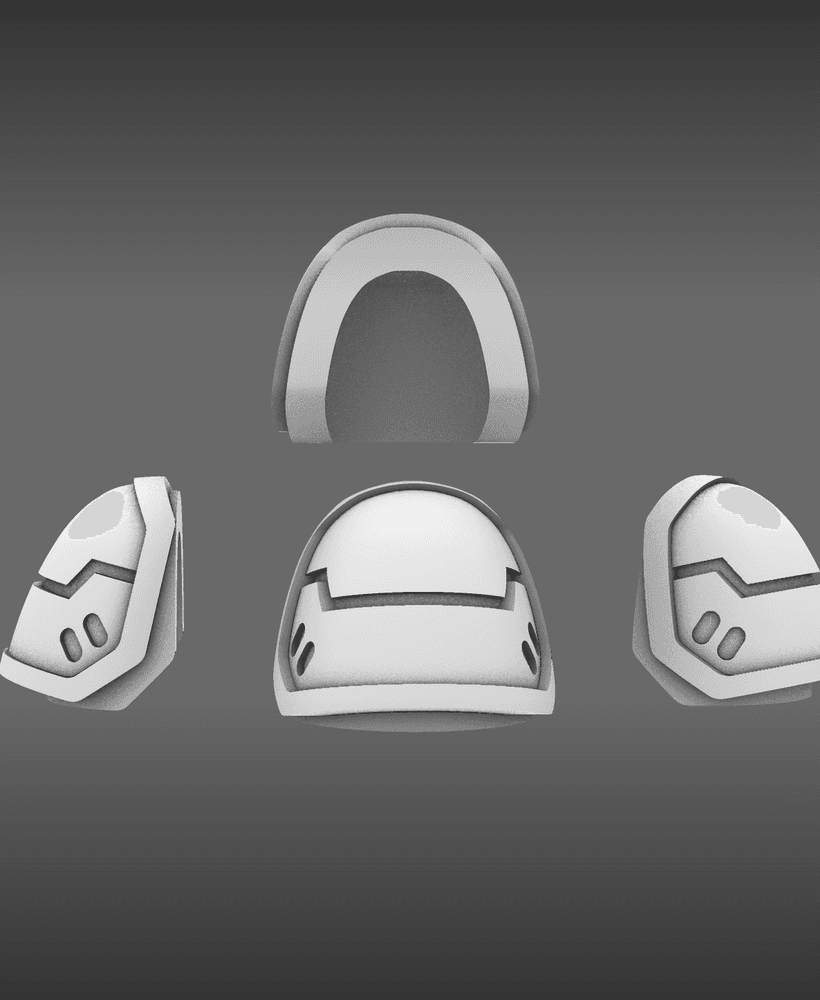 Space Knights V7 Iron Eagle Shoulder Pads 3d model