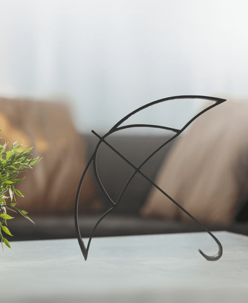 Umbrella Line Art, Modern, Minimalist 3d model