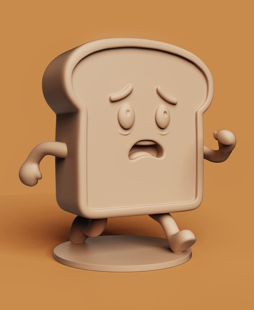 Running Toast Bread | Funny Kitchen Decor 3d model