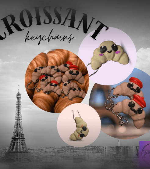 Croissant Keychains 3d model
