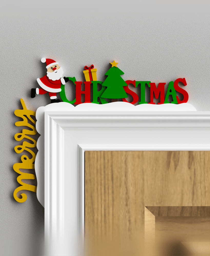 Merry Christmas Decorative Door Topper 3d model