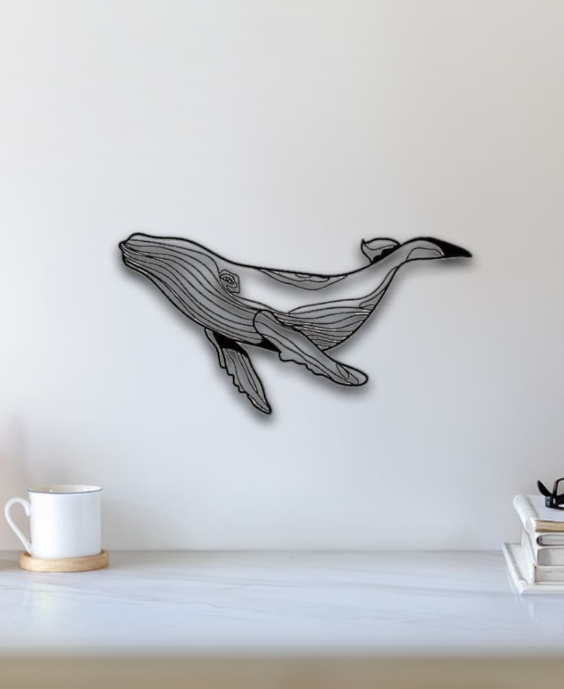 Whale Wall Art 3d model