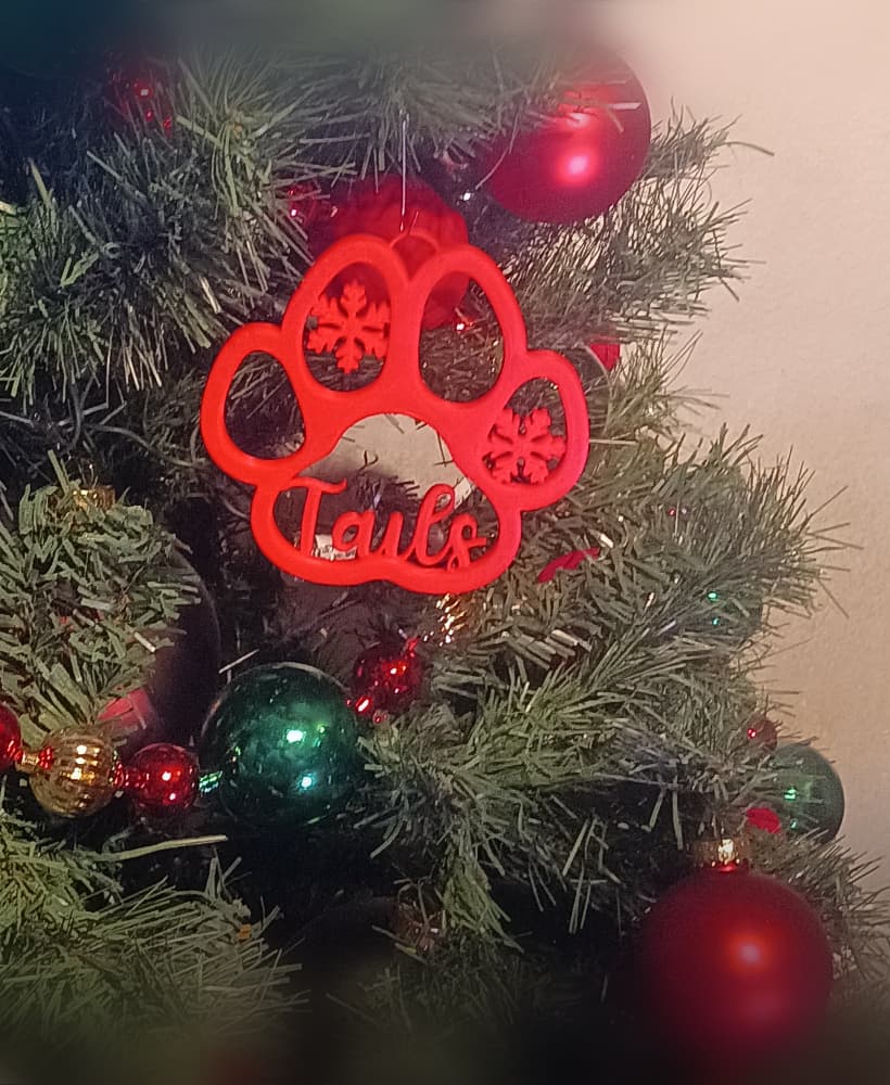 Tails Pet Dog Paw Print Christmas Ornament Decoration 3d model