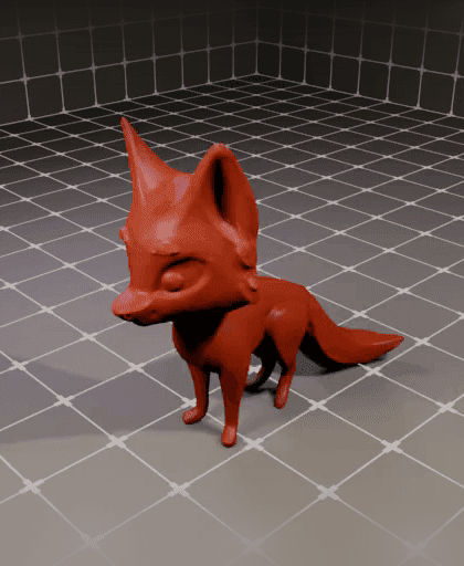 Cute Cartoon fox 3d model