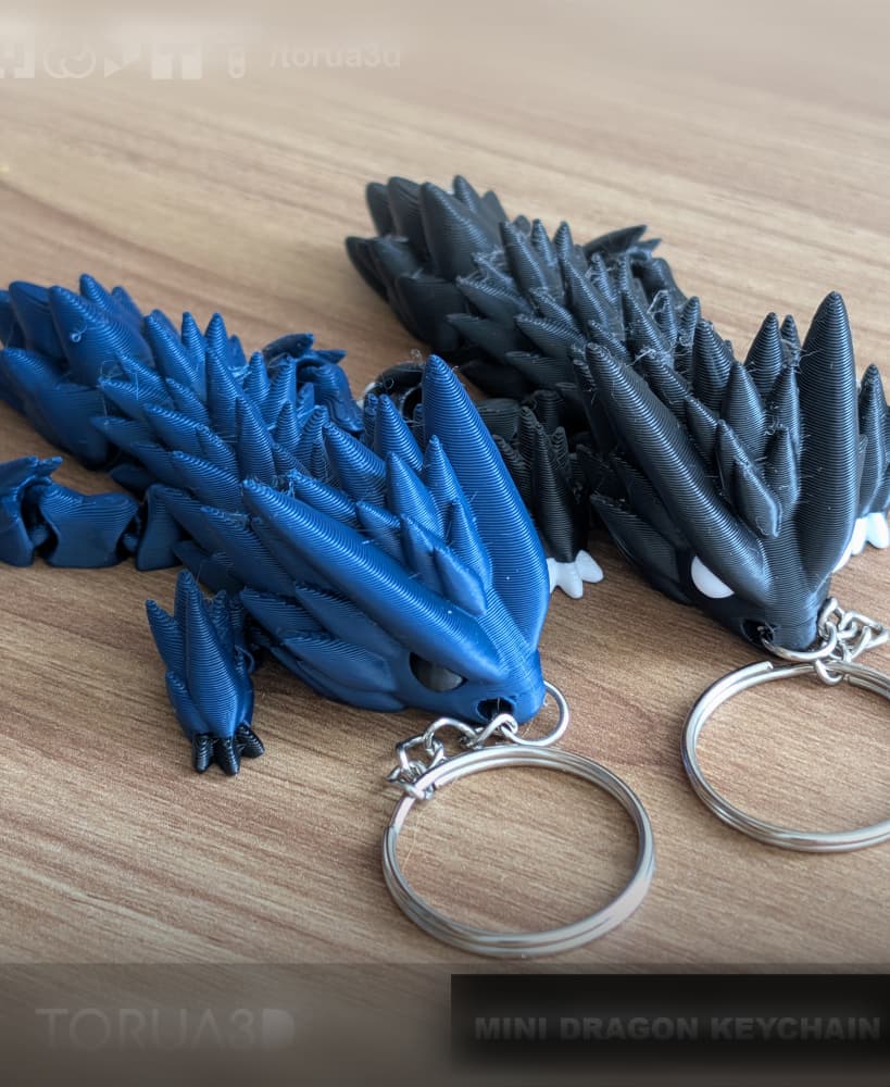 Mini dragon keychain 008 - Print in place - No supports - 3mf - stl 3d model