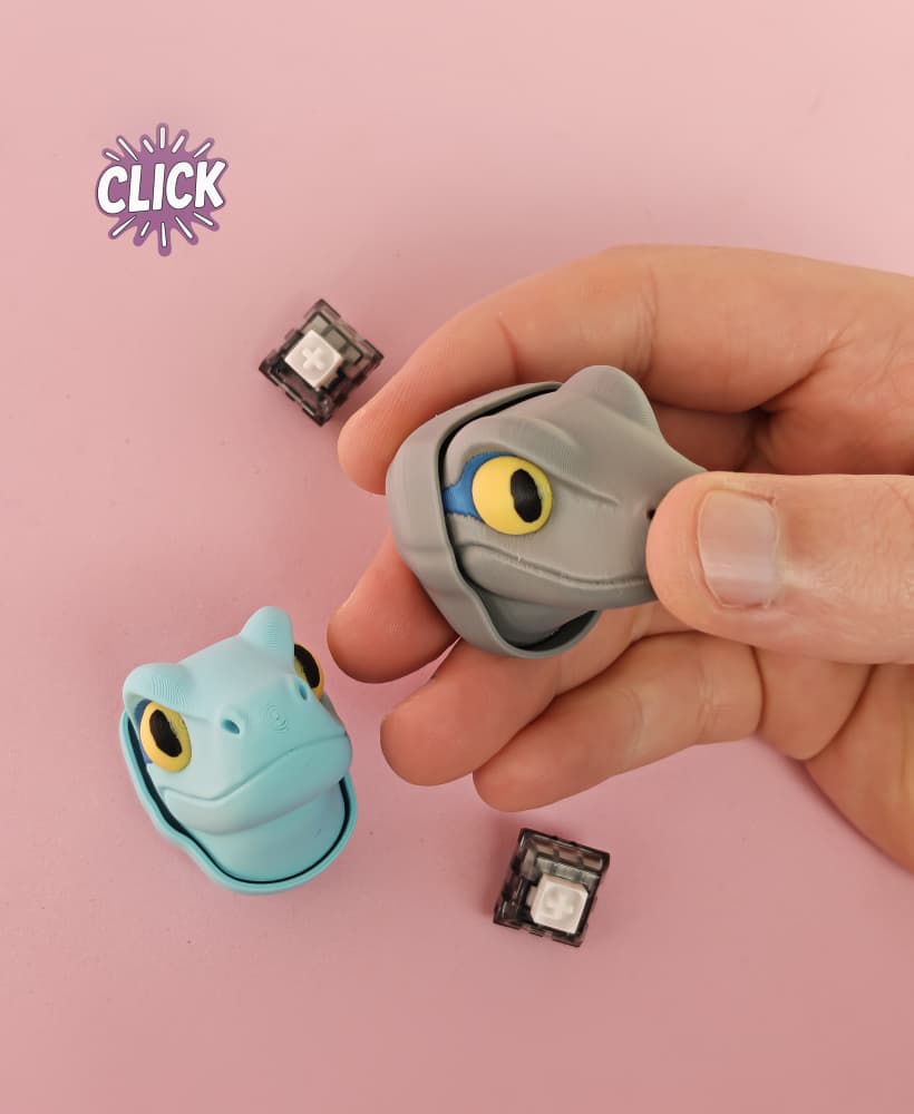 Velociraptor Fidget Clicker Keychain, Dinosaur Fidget Toy 3d model