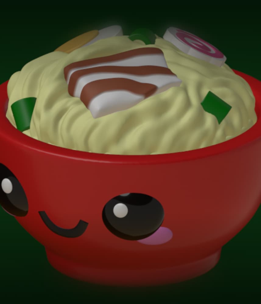 Happy Ramen Clicker Fidget and Keychain 3d model