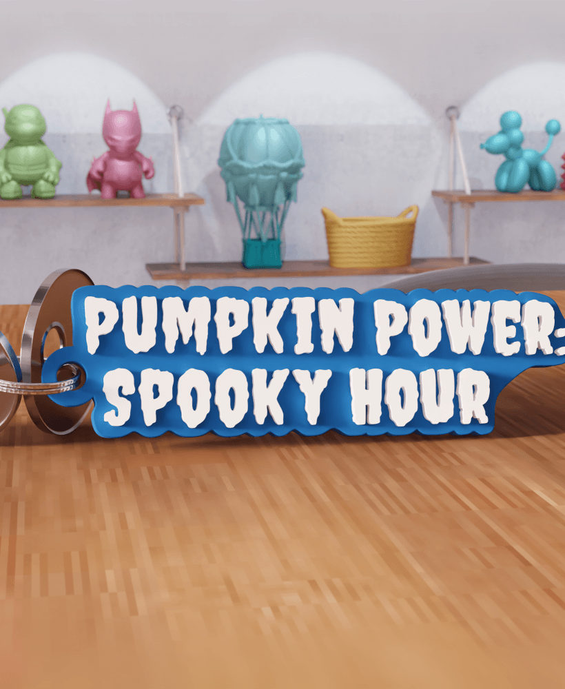 Pumpkin Power Spooky Hour Keychain 3d model