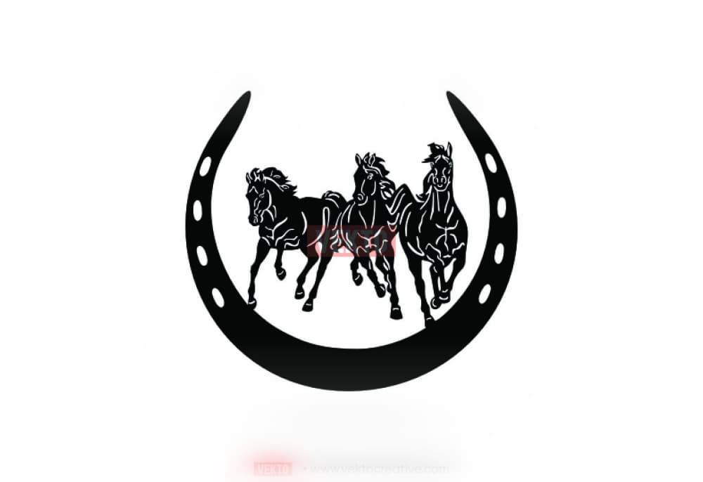 Caballos en Herradura – Horseshoe Horse STL – Western Decor 3D Print 3d model