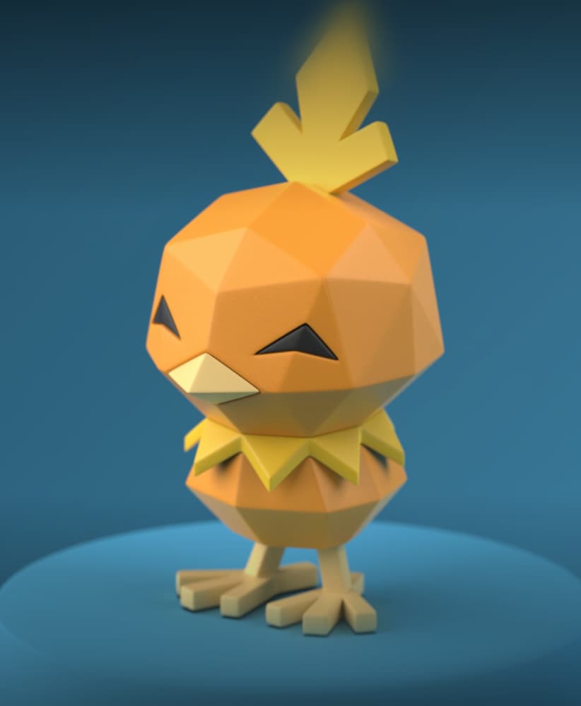 Low-poly Torchic 3d model
