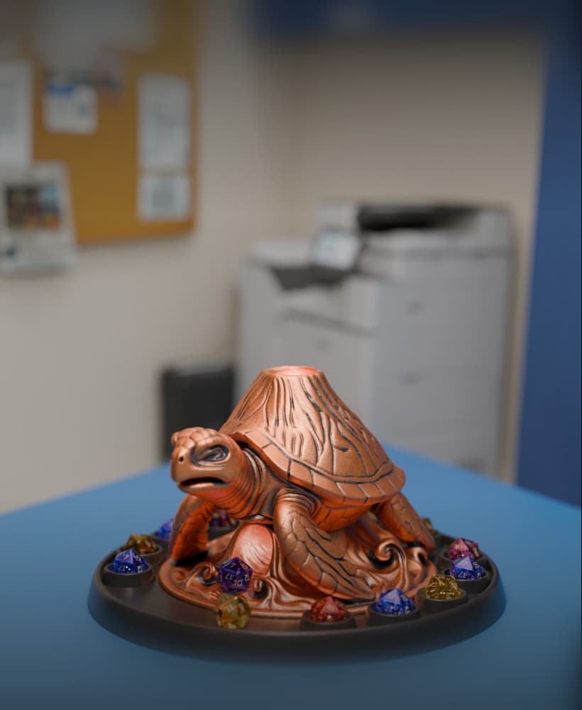 Lava Turtle Dice Tower 3d model