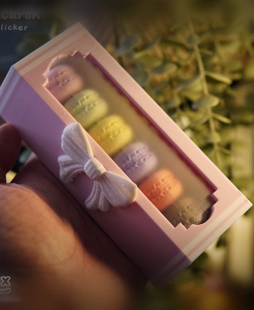 Macaron Box Fidget Clicker | Cute Bakery Toy 3d model