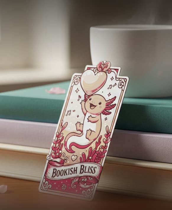 Valentine Axolotl Bookmark4 - Hueforge - 4 colors 3d model