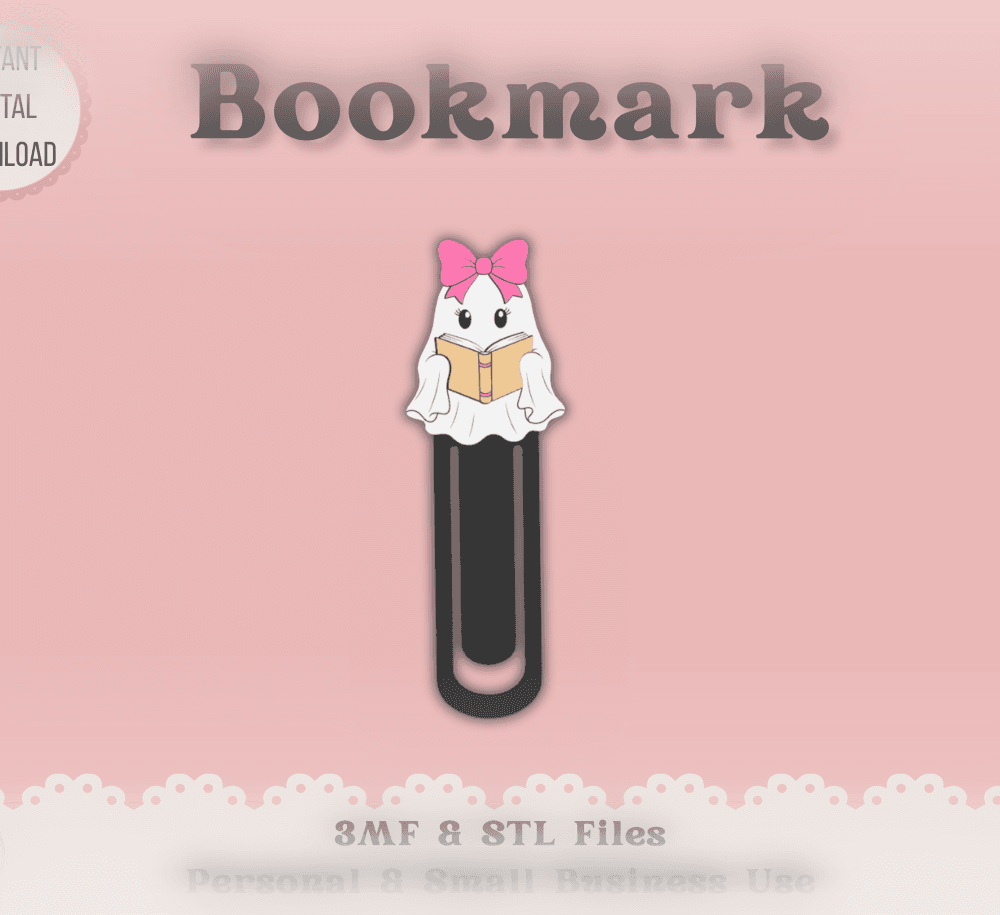 Bookish Ghost Bookmark 3d model