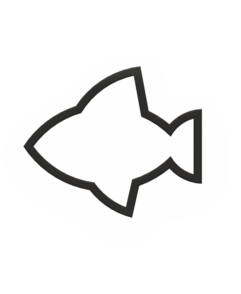 Minimalist Shark Cookie Cutter STL File - 4 inches 3d model