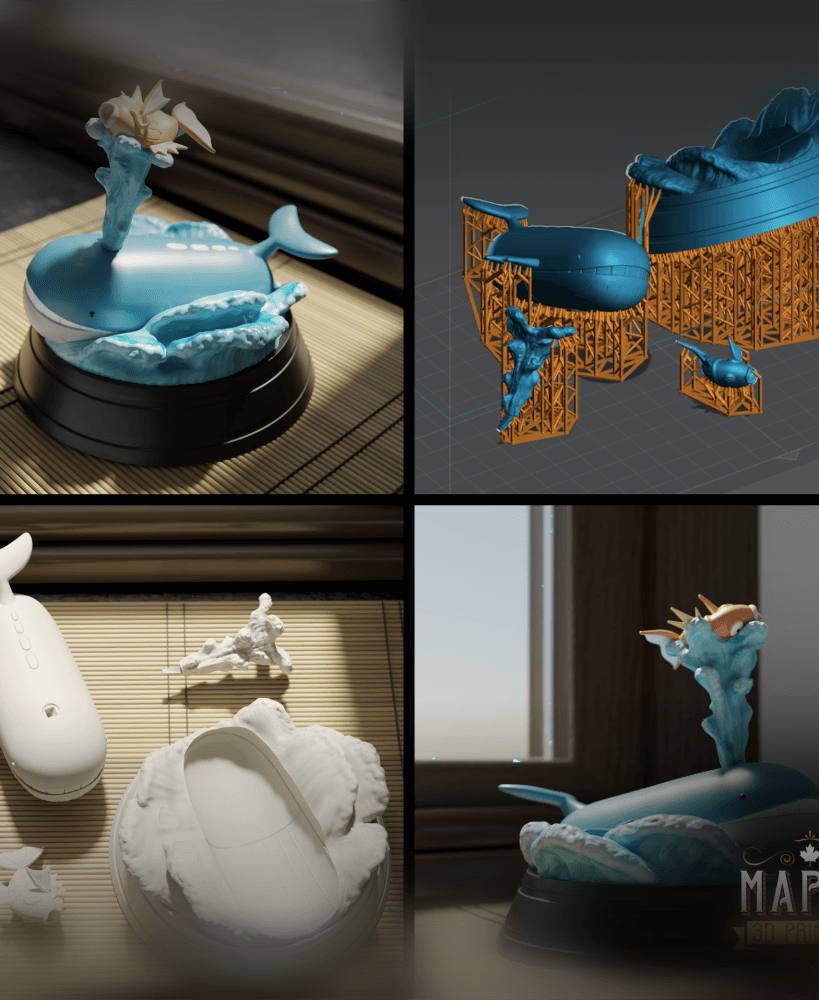 Magikarp & Wailord Team Up Diorama 3d model