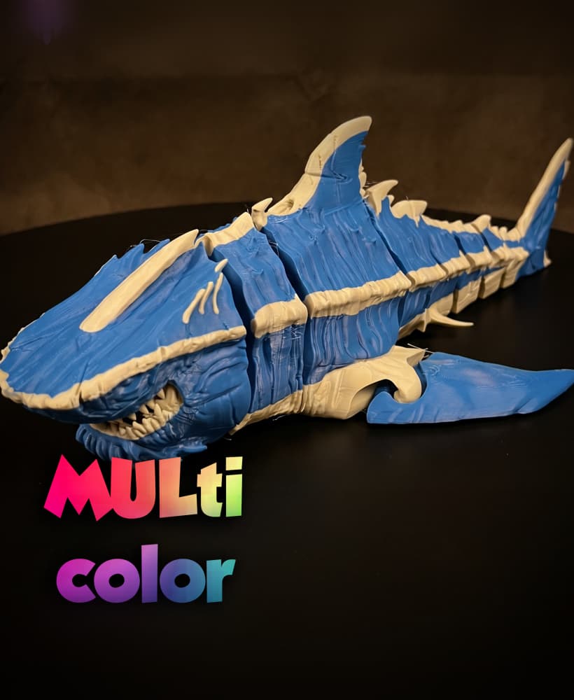 Articulated Shark Flexi 3MF | Ocean Toy Multi-Color | Flexi 3d model