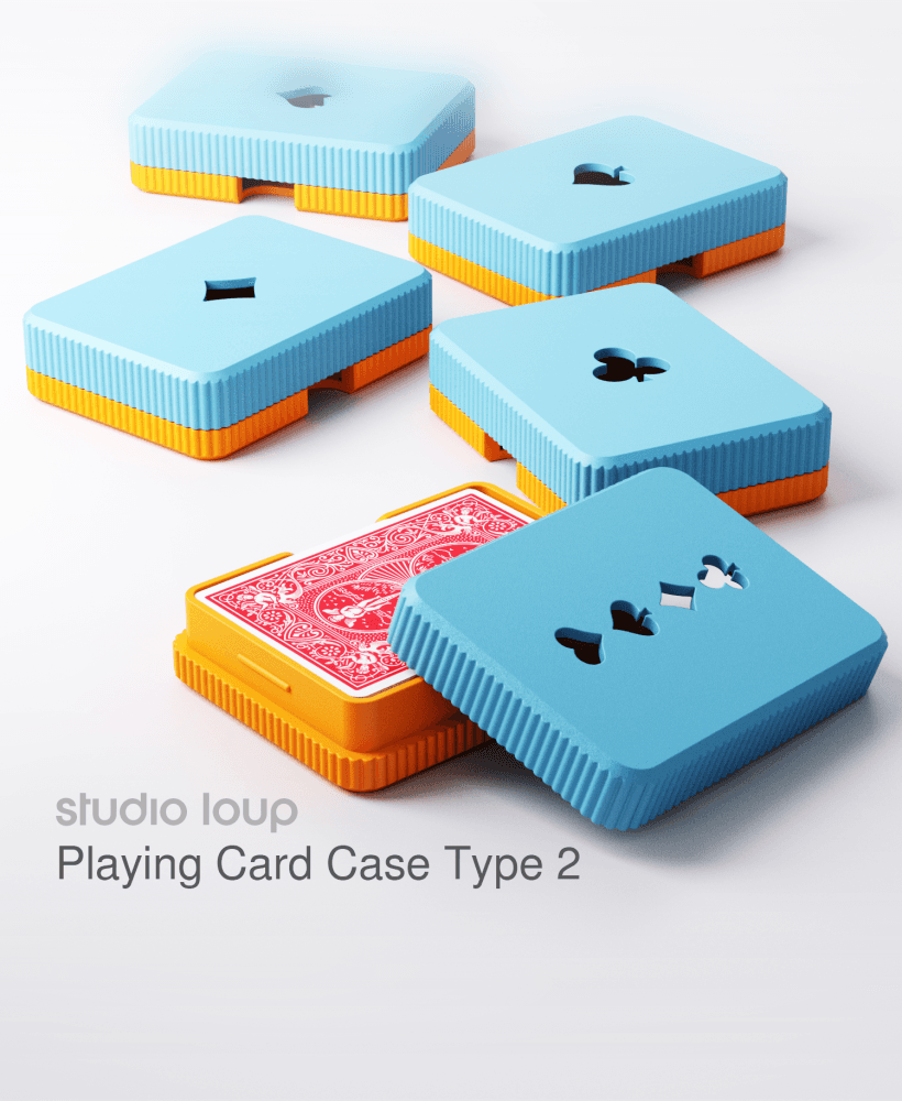 Playing Card Case Type 2 (Includes 6 lid variants) 3d model