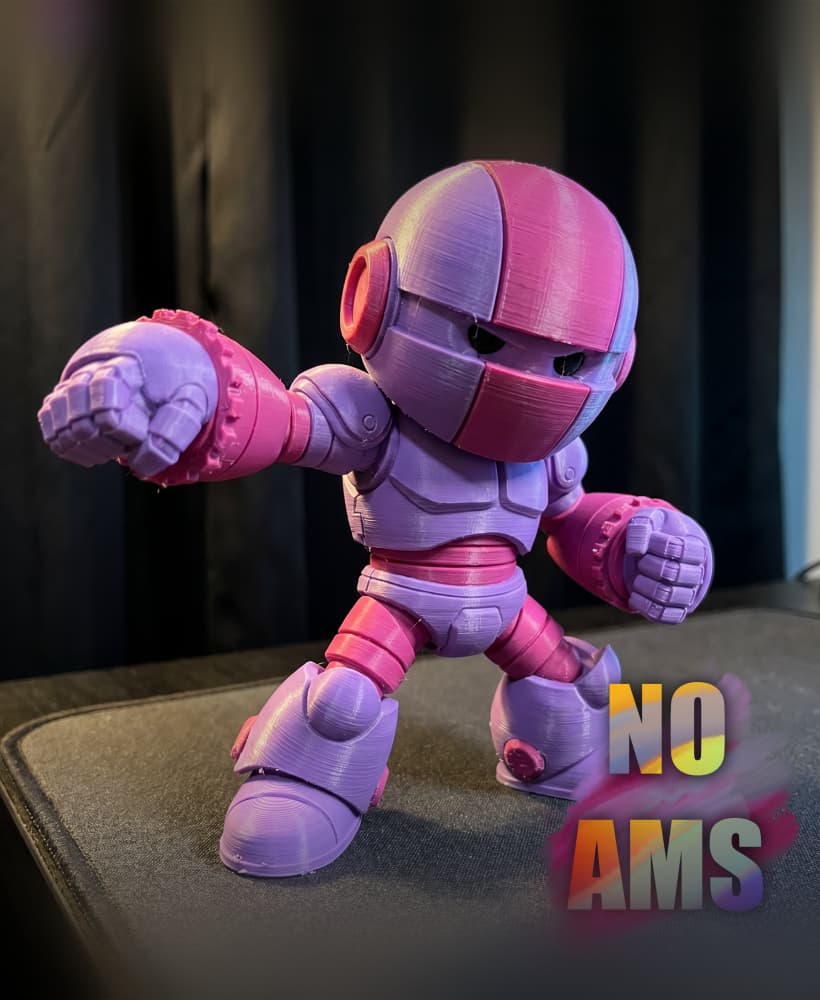 Chibi Combat Robot STL | Sci-Fi Figure 3D Print | No AMS 3d model