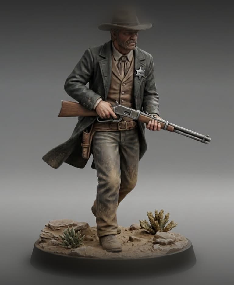 THE OLD WEST - THE OLD SHERIFF - THE LAWMEN COLLECTION (3D - 50MM STL) 3d model