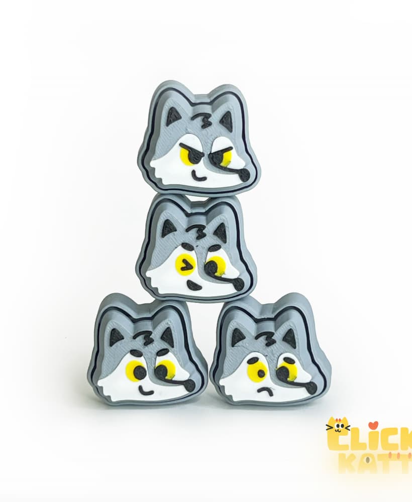 Wolf - Clicker Fidget Toy Keychain 3d model