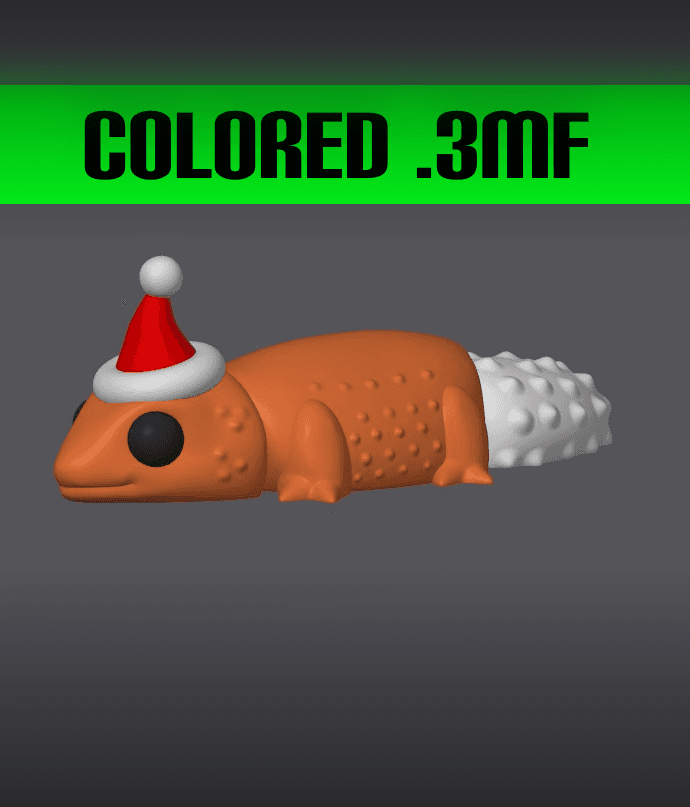 Christmas Leopard Gecko - Mini Monster #8 Colored .3MF 3d model