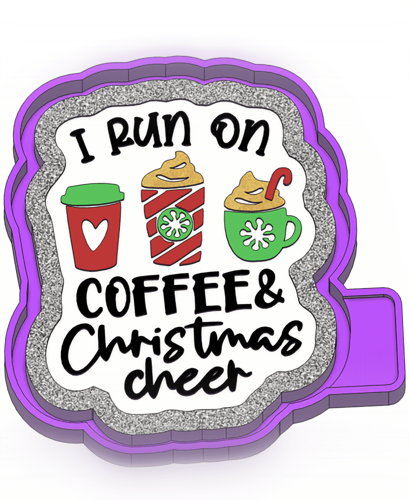 I Run on Coffee and Christmas Cheer Freshie Mold Housing STL 3d model