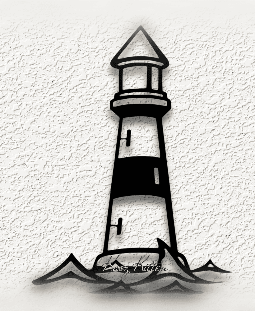 beach lighthouse WALL ART HOME DECOR 3d model