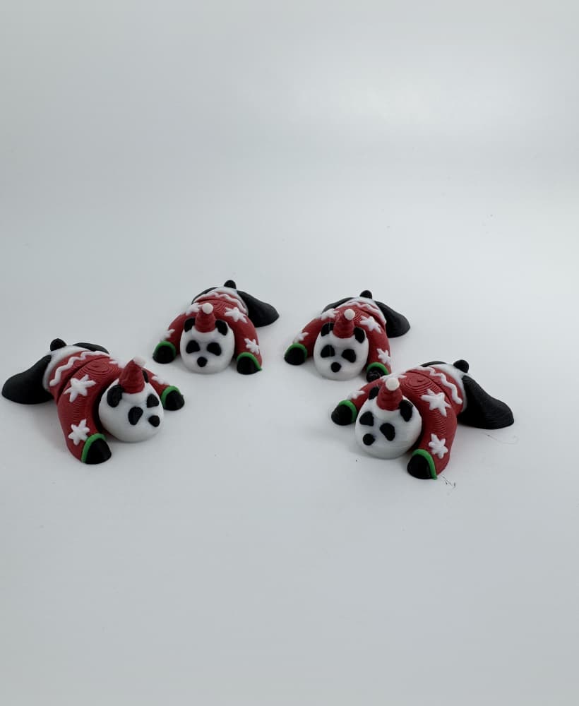 Articulated Xmas Panda (No support, 3MF included) 3d model