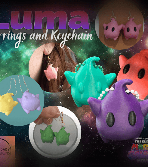Luma (Super Mario Galaxy Movie) Earrings and Keychain 3d model