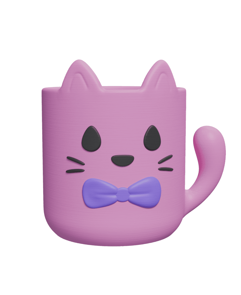 Cute Cat Pot 3d model