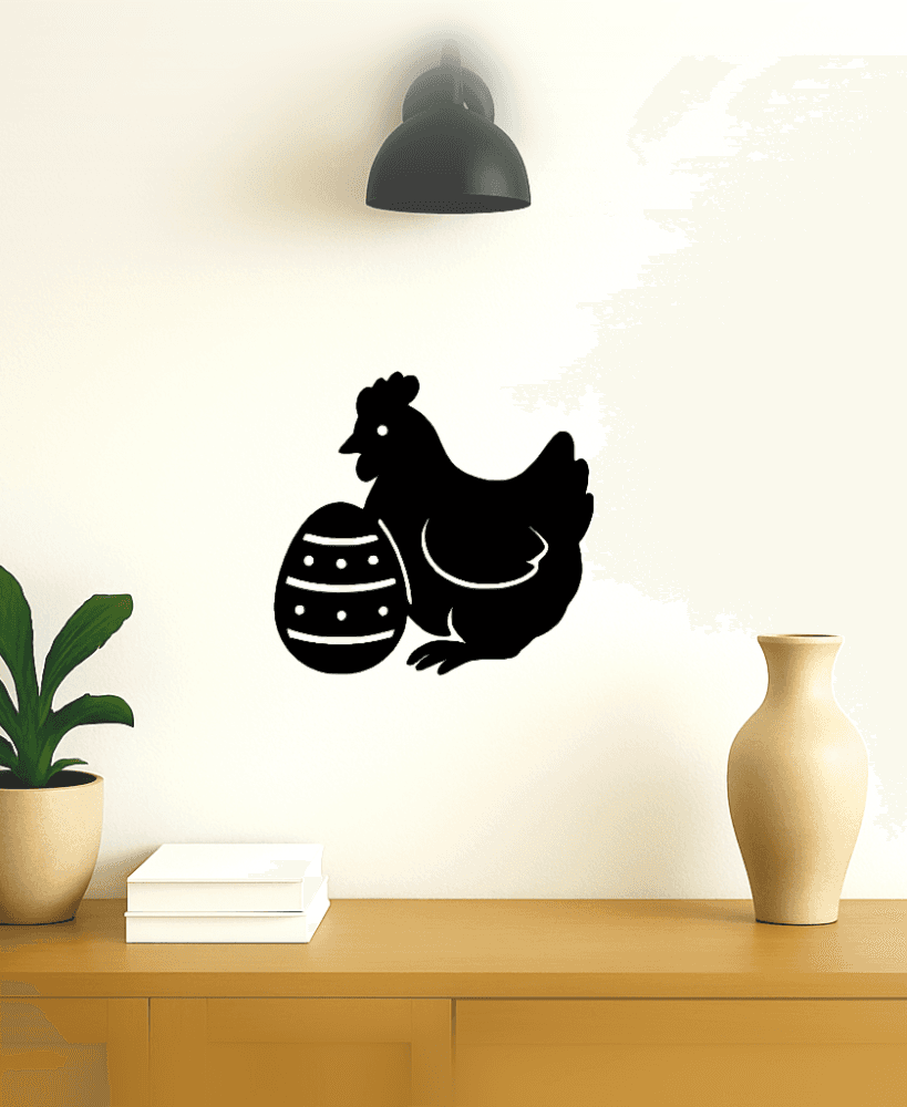 décoration murale de poule de pâques 3d model