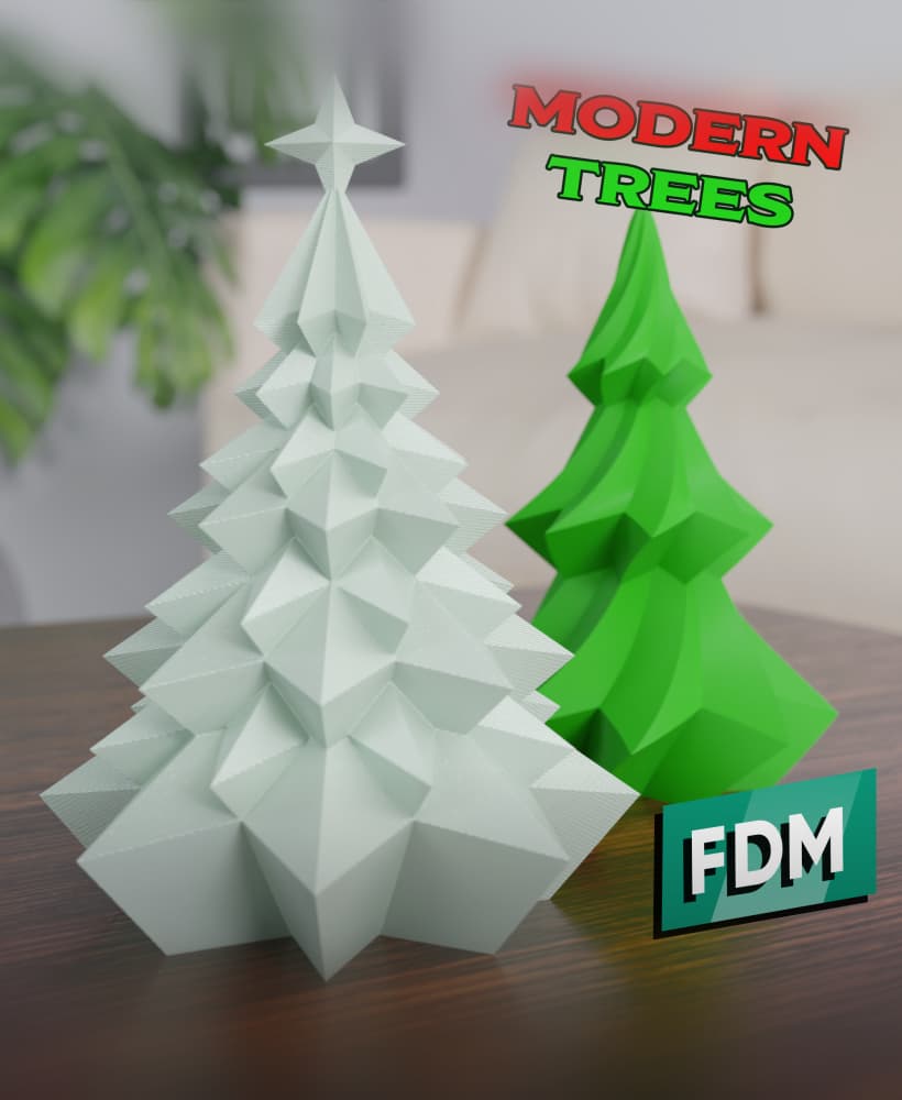 Christmas - Modern Trees 3d model