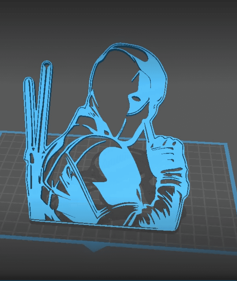 Silhouette Deadpool - Warvel Wallart 3d model