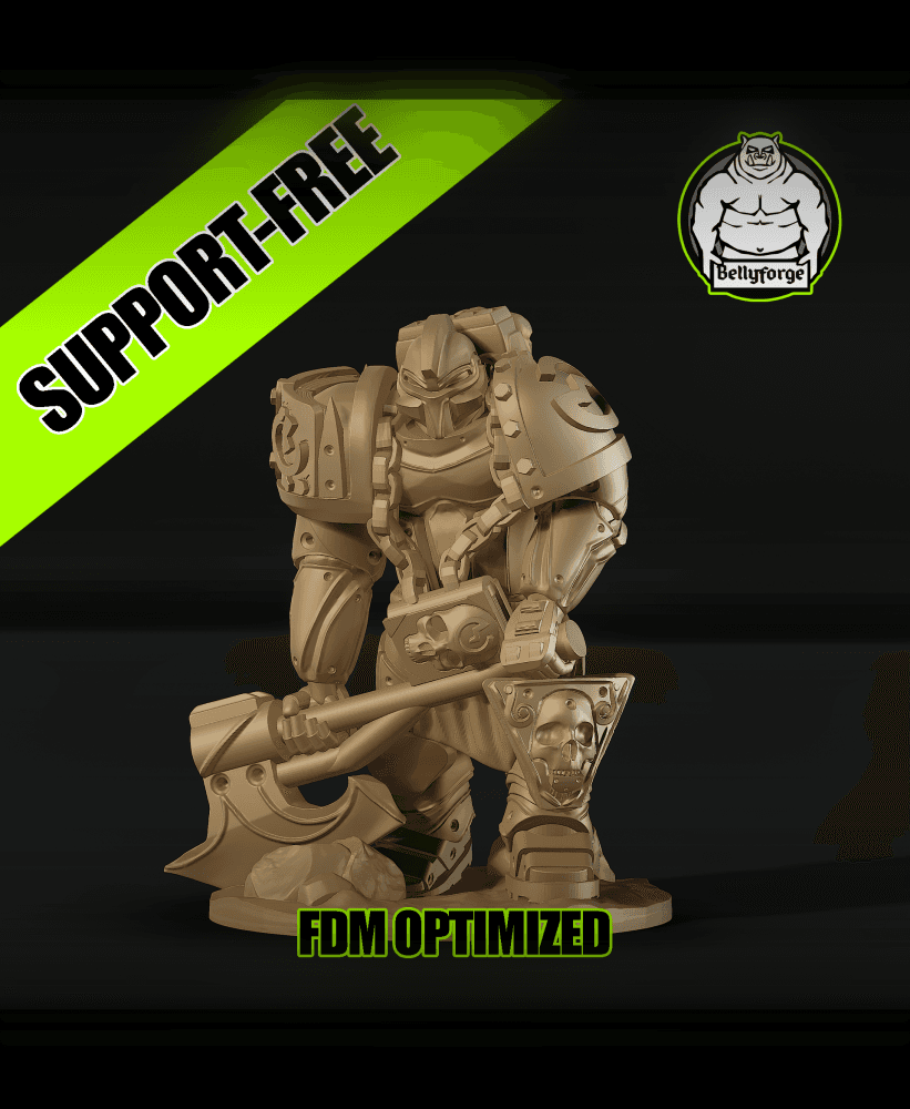 Support-Free FDM | Void Paladins – Relic Bearer | Sci-Fi Sacred Warrior Proxy 3d model