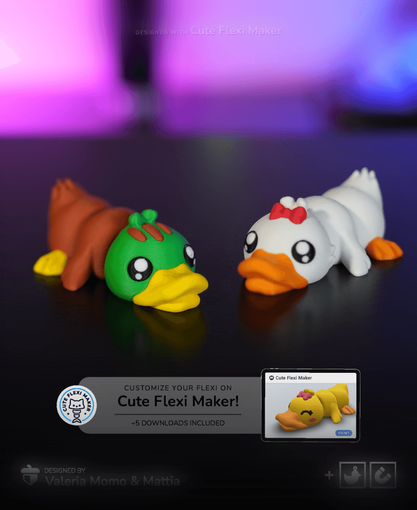 Cute Flexi Duck + Cute Flexi Maker Access 3d model