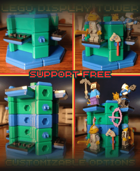Ultimate Stackable LEGO Minifigure & Weapon Display Tower 3d model