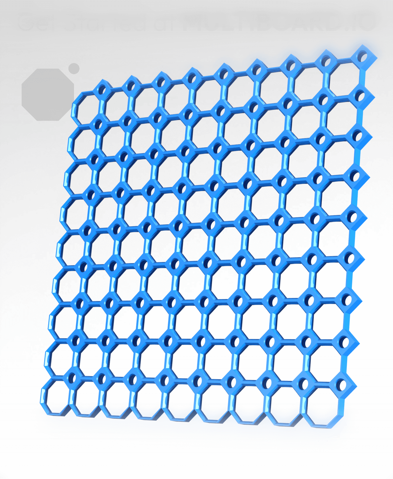 9x9 MU - Center Grid Interfitted - MultiBoard Octagon Plate 3d model