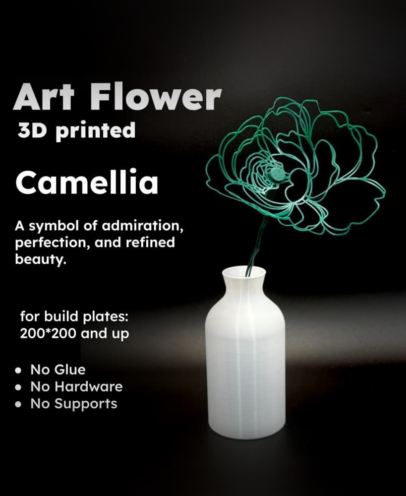 Camellia – 3D Printed Art Flower 3d model