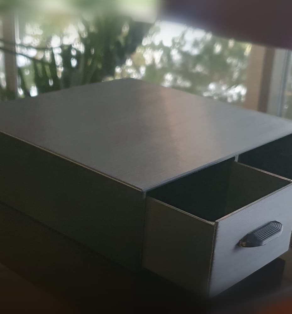 Monitor Riser Box 20x20x6cm with 2 Drawers 3d model