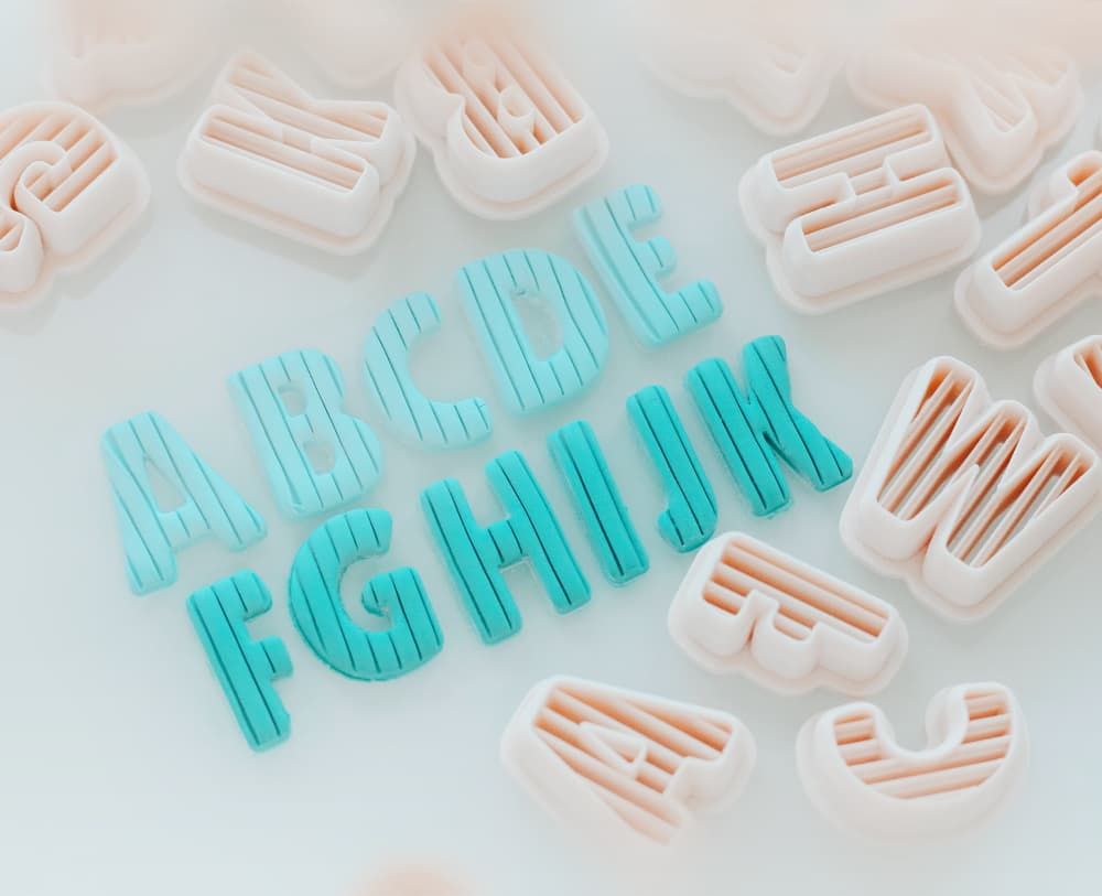 Full Set of Ribbed Alphabet Clay Cutters 3d model