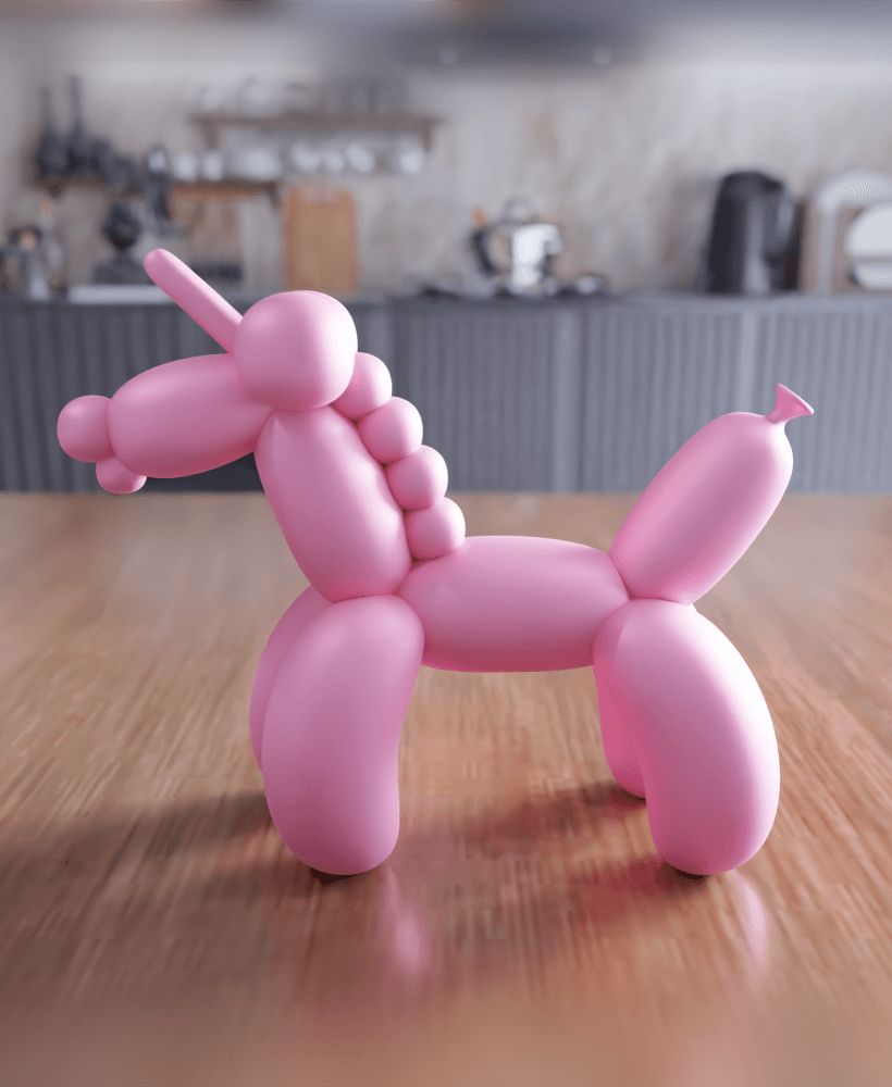 Balloon Unicorn Figure - Animal Party Decoration 3d model
