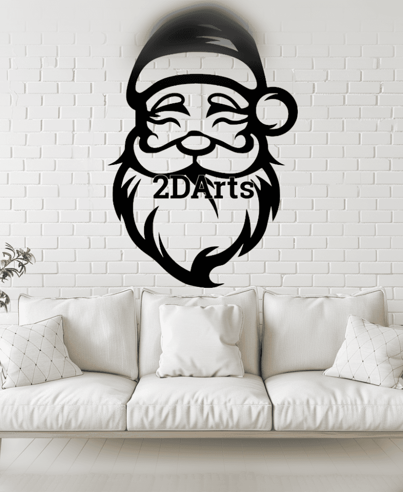 Santa Claus 2D Wall Art/Window Art - Digital STL & SVG Files for 3D Printing and Laser Cutting 3d model