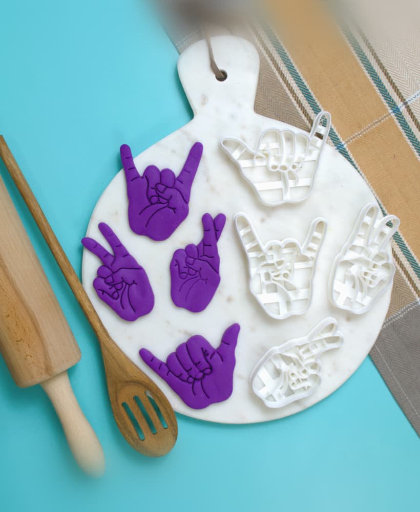 Hand Signs Cookie Cutter Set 3d model