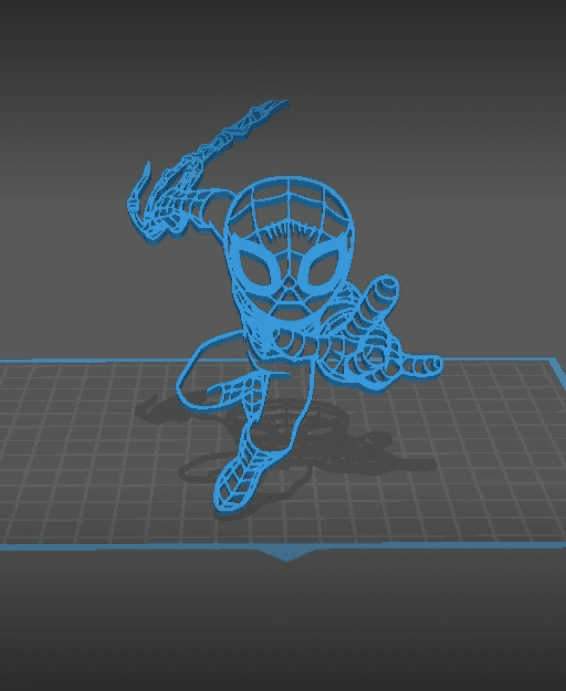 Silhouette Spider Man 3d model