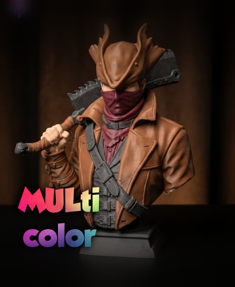 Masked Outlaw Cowboy Bust 3MF | Western Multi-Color | HighDetail 3d model