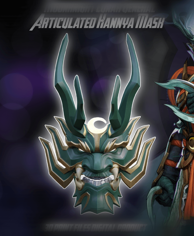 Moon Knight Lunar General Hannya Articulated Mask 3d model
